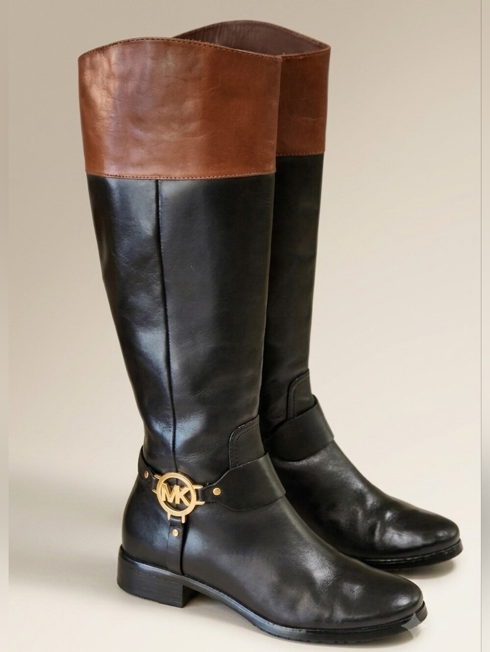 Michael Kors Fulton Harness Leather Riding Boots 6.5M